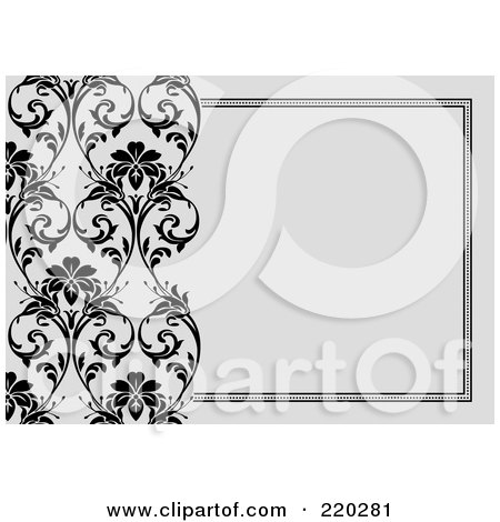 Royalty-Free (RF) Clipart Illustration of a  Formal Floral Invitation Border With Copyspace - 4 by BestVector