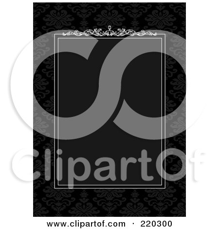 Royalty-Free (RF) Clipart Illustration of a Formal Invitation Design Of A Black Box Bordered With White On Black by BestVector