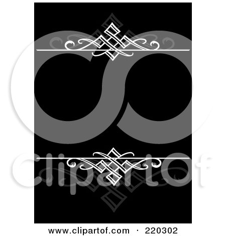 Royalty-Free (RF) Clipart Illustration of a Formal Invitation Design Of White Swirls And Reflections On Black by BestVector