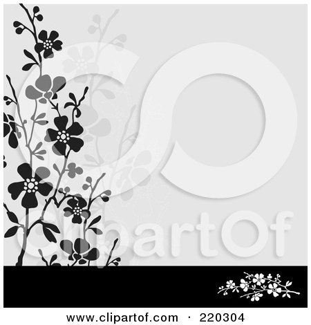 Royalty-Free (RF) Clipart Illustration of a Formal Invitation Border With Blossoms - 6 by BestVector