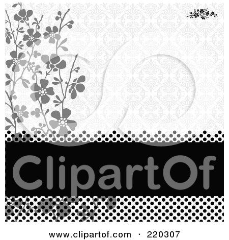 Royalty-Free (RF) Clipart Illustration of a Formal Invitation Border With Blossoms - 1 by BestVector