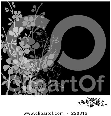 Royalty-Free (RF) Clipart Illustration of a Formal Invitation Border With Blossoms - 9 by BestVector
