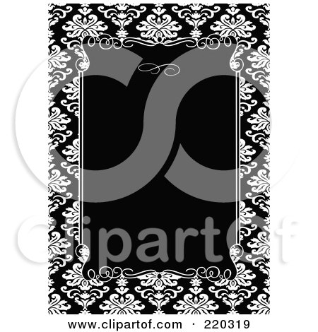 Royalty-Free (RF) Clipart Illustration of a  Formal Floral Invitation Border With Copyspace - 3 by BestVector