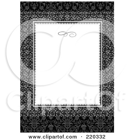 Royalty-Free (RF) Clipart Illustration of a Formal Invitation Design Of A White Box Over A Dark Circle Pattern by BestVector
