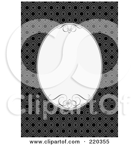 Royalty-Free (RF) Clipart Illustration of a Formal Invitation Design Of A White Oval Over A Pattern by BestVector