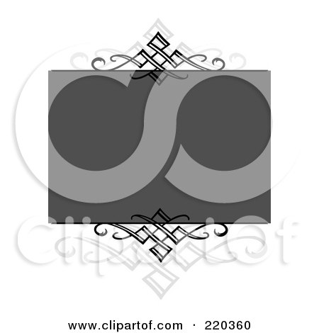 Royalty-Free (RF) Clipart Illustration of a Formal Invitation Design Of Swirls Bordering A Gray Box On White by BestVector
