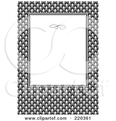 Royalty-Free (RF) Clipart Illustration of a Formal Invitation Design Of A White Box Over A Row Pattern by BestVector
