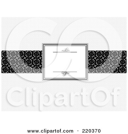 Royalty-Free (RF) Clipart Illustration of a Formal Invitation Design Of A Small White Box Over A Circle Pattern by BestVector