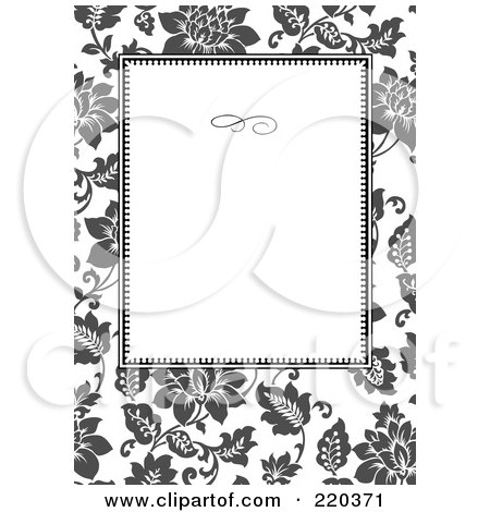 Royalty-Free (RF) Clipart Illustration of a  Formal Floral Invitation Border With Copyspace - 8 by BestVector