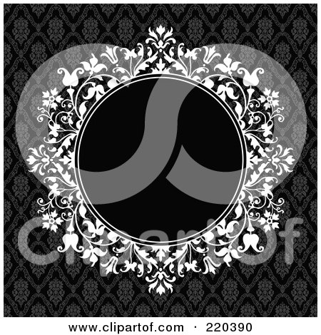 Royalty-Free (RF) Clipart Illustration of a  Formal Floral Invitation Border With Copyspace - 9 by BestVector