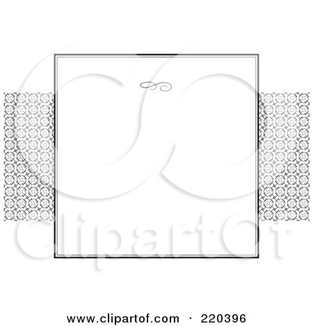 Royalty-Free (RF) Clipart Illustration of a Formal Invitation Design Of A White Box Over A Gray Ribbon And White Pattern by BestVector