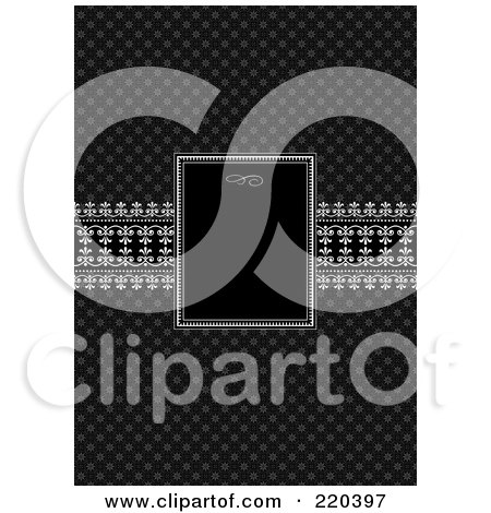 Royalty-Free (RF) Clipart Illustration of a Formal Invitation Design Of A Black Box Over A Dark Pattern by BestVector