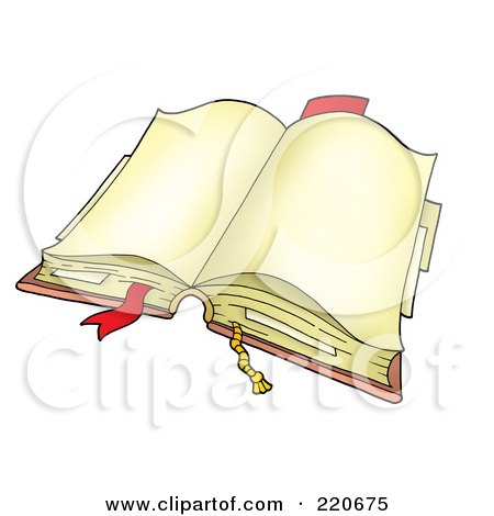 Royalty-Free (RF) Clipart Illustration of an Open Book With Tabbed Blank Pages by visekart
