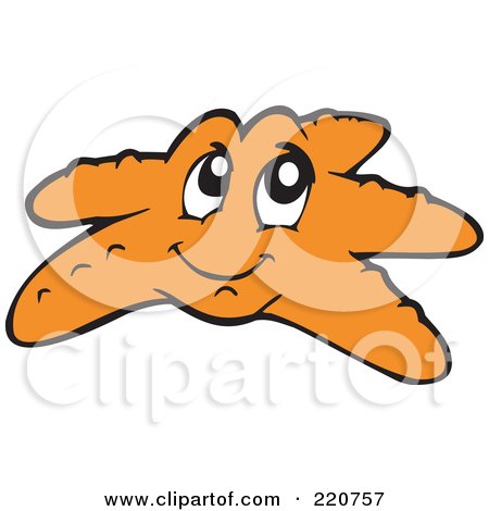 Royalty-Free (RF) Clipart Illustration of a Happy Orange Starfish by visekart