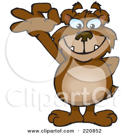 Royalty-Free (RF) Clipart Illustration of a Happy Bear Gesturing Ok by Dennis Holmes Designs