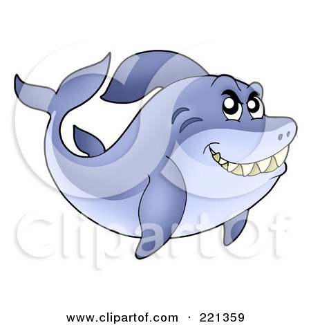 Royalty-Free (RF) Clipart Illustration of a Toothy Shark With An Evil Expression by visekart