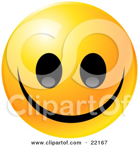 Clipart Illustration of a Yellow Emoticon Face Grinning With A Giant Smile by Tonis Pan