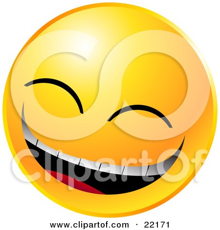 Clipart Illustration of a Yellow Emoticon Face Laughing Really Hard by Tonis Pan