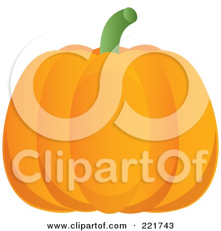 Royalty-Free (RF) Clipart Illustration of a 3d Round Orange Halloween Pumpkin by Pams Clipart