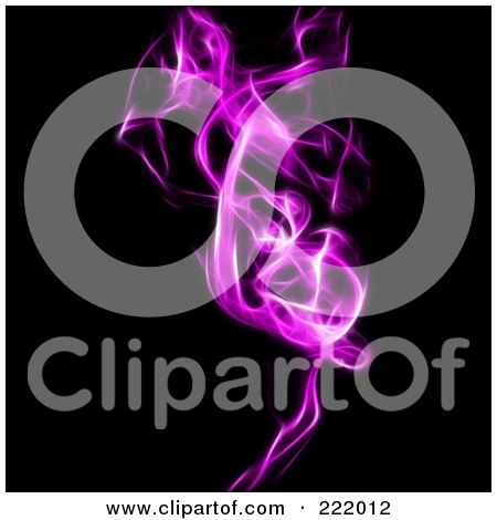 Royalty-Free (RF) Clipart Illustration of an Abstract Purple Smoke Fractal Over Black by KJ Pargeter