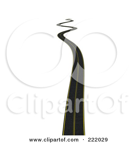 Royalty-Free (RF) Clipart Illustration of an Aerial Down On A 3d Roadway Leading Into The Distance by KJ Pargeter