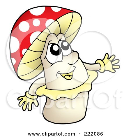 Royalty-Free (RF) Clipart Illustration of a Happy Mushroom by visekart