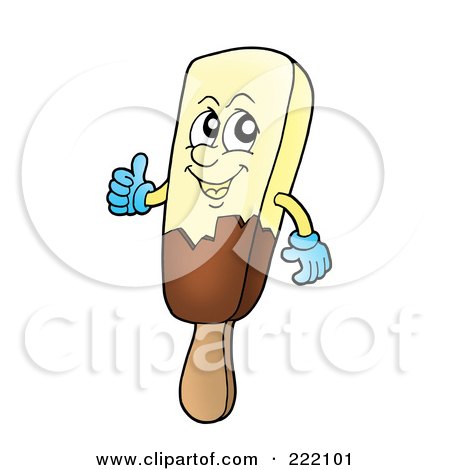 Royalty-Free (RF) Clipart Illustration of a Happy Popsicle Holding A Thumbs Up by visekart