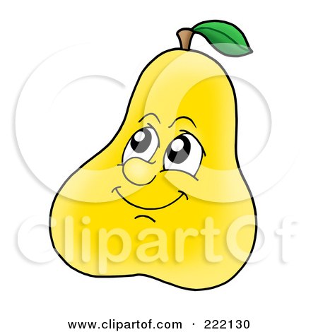 Royalty-Free (RF) Clipart Illustration of a Happy Pear Face Smiling by visekart