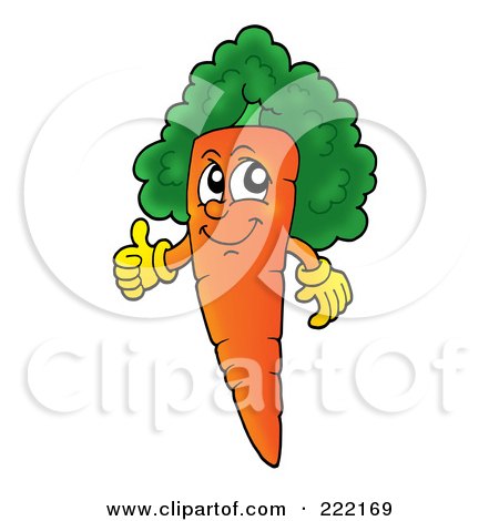 Royalty-Free (RF) Clipart Illustration of a Happy Carrot Holding A Thumbs Up by visekart