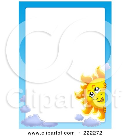 Royalty-Free (RF) Clipart Illustration of a Sun And Sky Border Around White Space - 3 by visekart