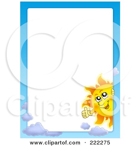 Royalty-Free (RF) Clipart Illustration of a Sun And Sky Border Around White Space - 1 by visekart