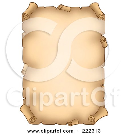 Royalty-Free (RF) Clipart Illustration of a Blank Aged Vertical Parchment Paper by visekart