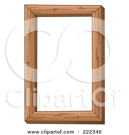 Royalty-Free (RF) Clipart Illustration of a Cartoon Wooden Picture Frame by visekart