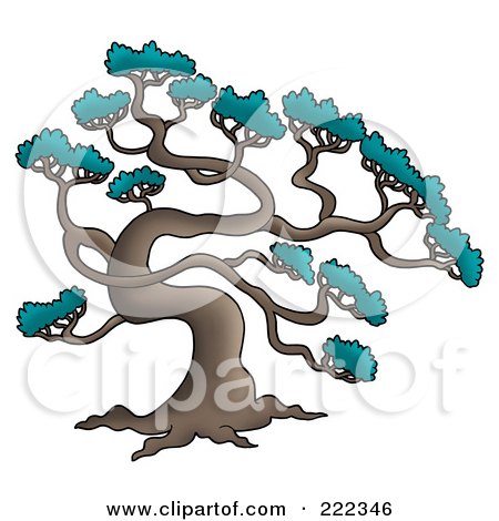 Royalty-Free (RF) Clipart Illustration of a Tall Pine Tree by visekart