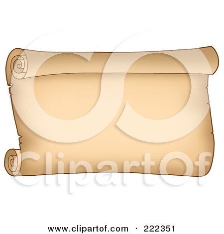 Royalty-Free (RF) Clipart Illustration of a Horizontal Parchment Paper Scroll by visekart