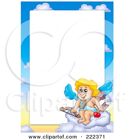 Royalty-Free (RF) Clipart Illustration of a Cupid And Sky Frame Border Around White Space - 4 by visekart