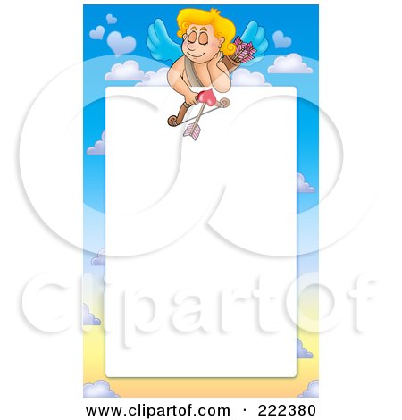 Royalty-Free (RF) Clipart Illustration of a Cupid And Sky Frame Border Around White Space - 5 by visekart