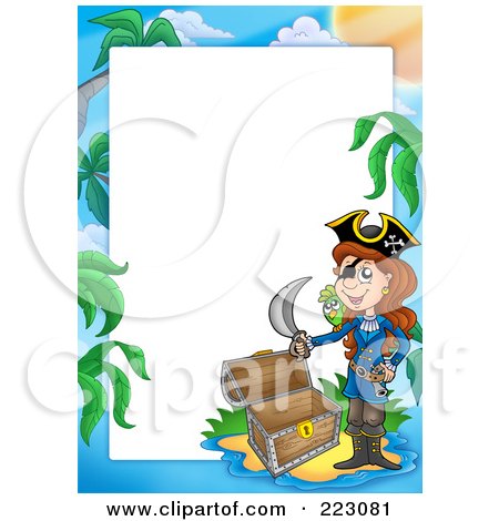 Royalty-Free (RF) Clipart Illustration of a Pirate Border Around White Space - 10 by visekart