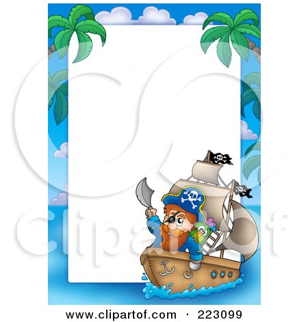 Royalty-Free (RF) Clipart Illustration of a Pirate Border Around White Space - 13 by visekart