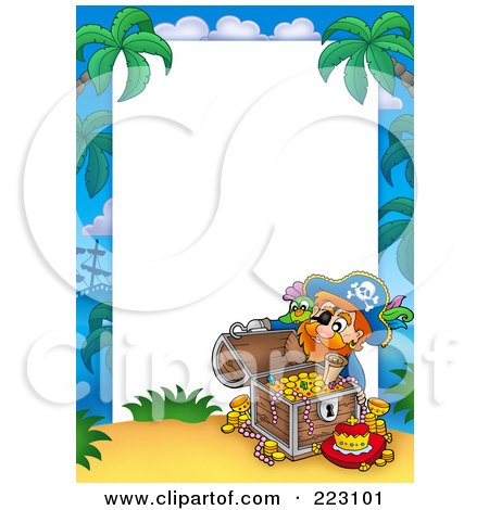 Royalty-Free (RF) Clipart Illustration of a Pirate Border Around White Space - 4 by visekart