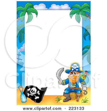 Royalty-Free (RF) Clipart Illustration of a Pirate Border Around White Space - 1 by visekart