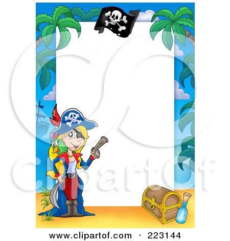 Royalty-Free (RF) Clipart Illustration of a Pirate Border Around White Space - 14 by visekart