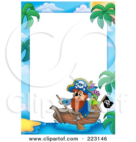 Royalty-Free (RF) Clipart Illustration of a Pirate Border Around White Space - 12 by visekart