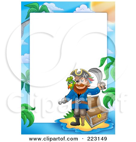 Royalty-Free (RF) Clipart Illustration of a Pirate Border Around White Space - 11 by visekart