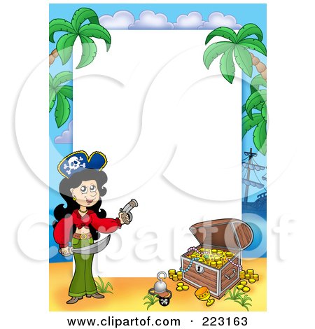 Royalty-Free (RF) Clipart Illustration of a Pirate Border Around White Space - 7 by visekart
