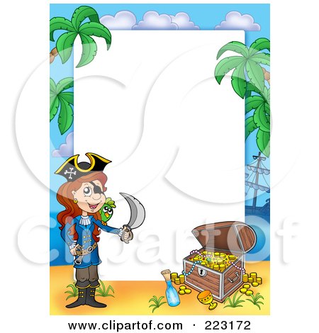 Royalty-Free (RF) Clipart Illustration of a Pirate Border Around White Space - 8 by visekart