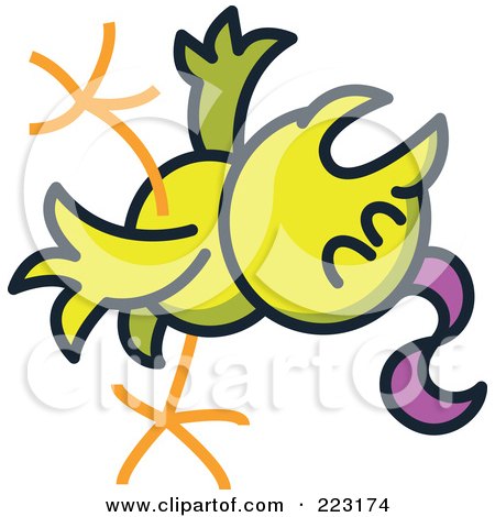 Royalty-Free (RF) Clipart Illustration of a Yellow Chicken Fainting by Zooco