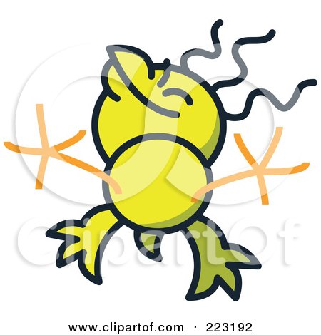 Royalty-Free (RF) Clipart Illustration of a Yellow Chicken Jumping And Smiling - 1 by Zooco