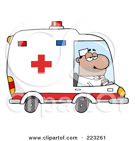 Royalty-Free (RF) Clipart Illustration of a Hispanic Male Ambulance Driver by Hit Toon