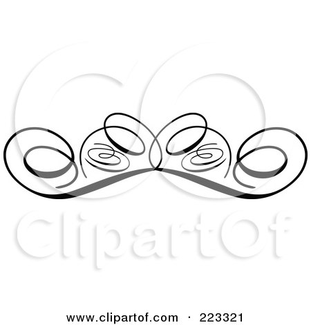 Royalty-Free (RF) Clipart Illustration of an Ornamental Black And White Scroll Design - 5 by KJ Pargeter